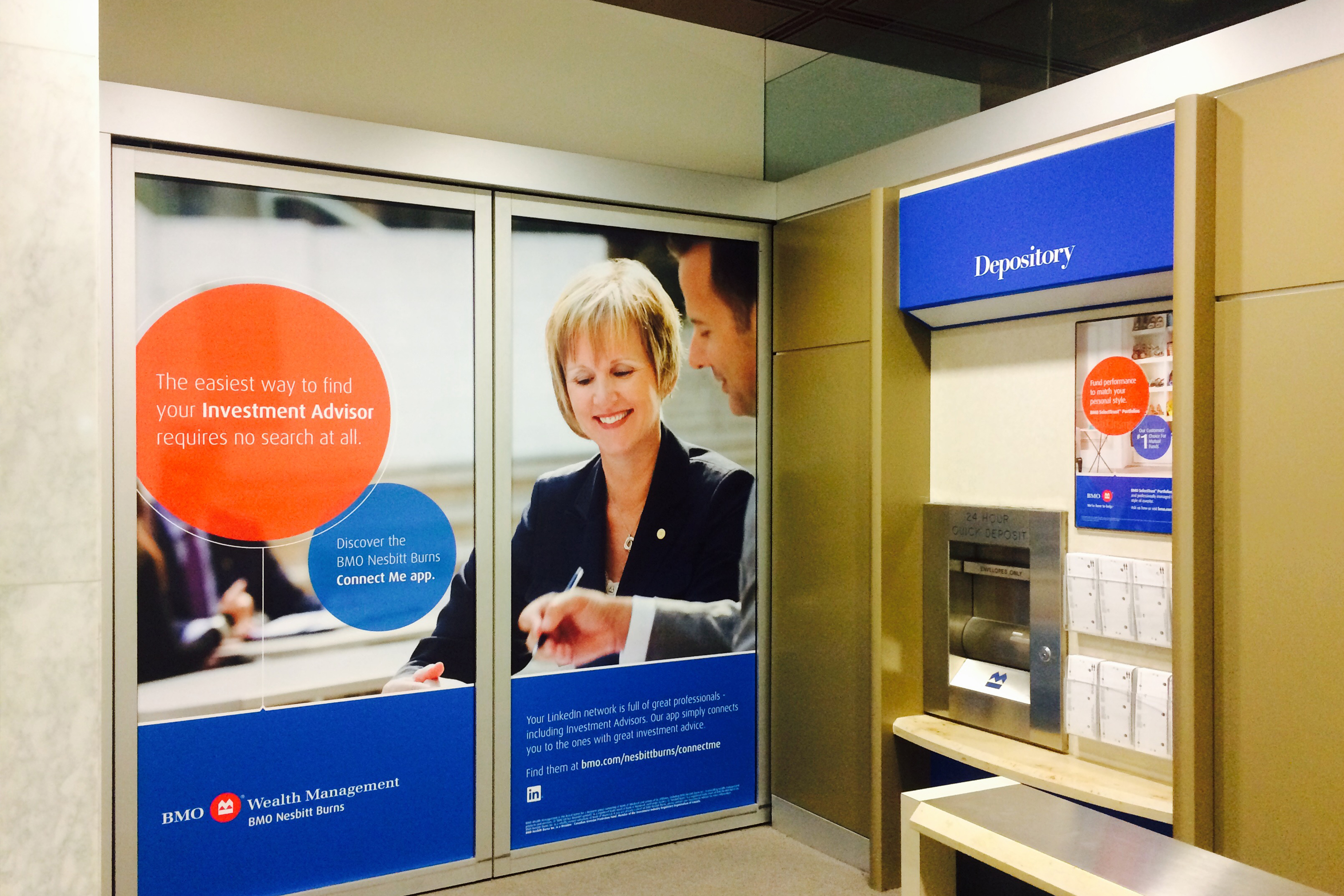 Corporate photography example of BMO ATM machine branding